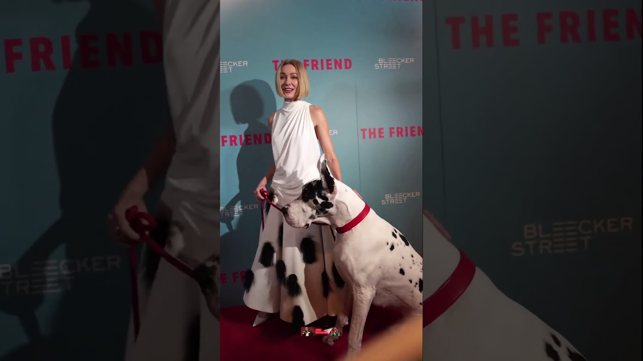 and her (canine) costar share a kiss at the premiere of “The Friend.” Okay now everyone tell Bing