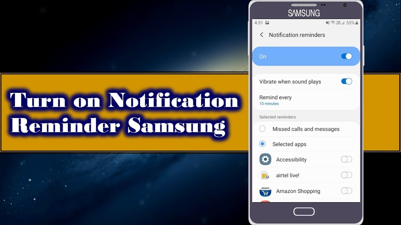 How to Turn on Notification Reminder in Samsung YouTube