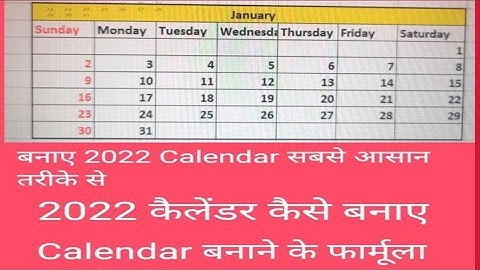 how to make calendar in excel/ms excel me calendar kaise banaye