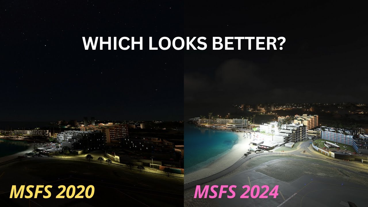 Which Looks Better at Night? MSFS 2024 vs MSFS 2020 Full Flight