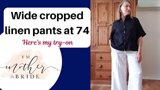 How to style wide linen cropped pants at 74