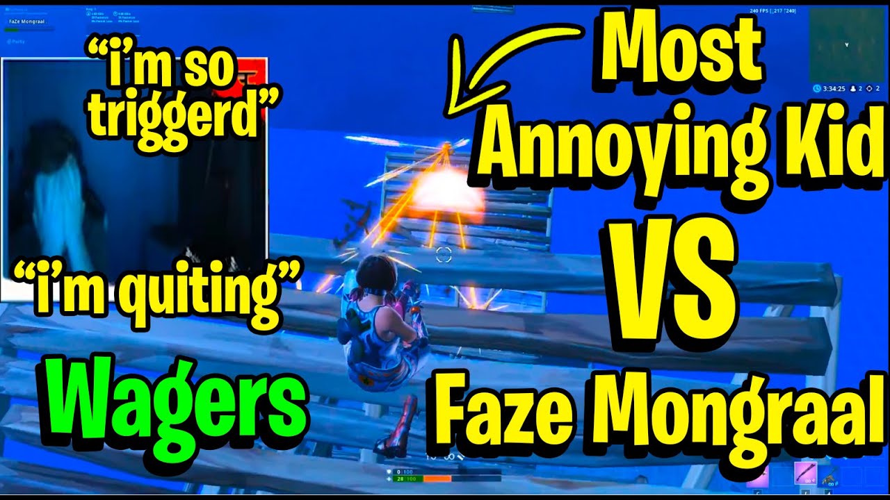 Mongraal Loses a Wager To The Most Annoying kid Ever - Triggered him so much he Quits The Game
