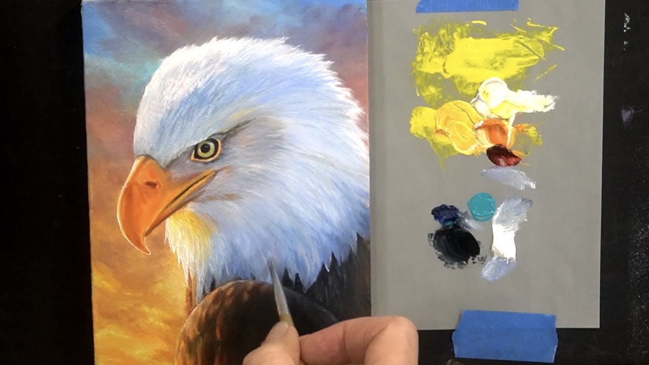 American Bald Eagle Head Oil Painting Time-lapse | "Be Bold"