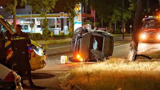 2023-06-04 Automobiliste botst tegen boom op Europalaan in Rijen