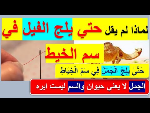الايه فسرت بشكل سطحي حتي يلج الجمل في سم الخياط في القران الكريم