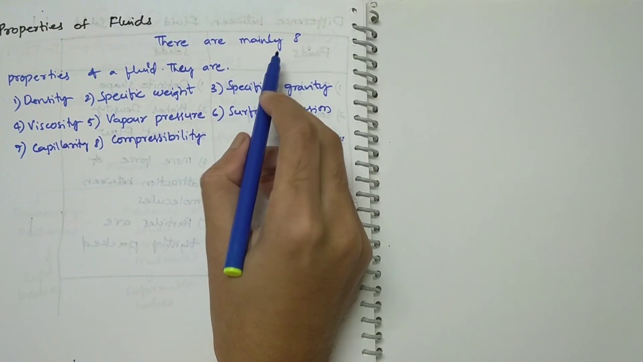 PROPERTIES OF FLUIDS(In Hindi) Fluid Mechanics YouTube