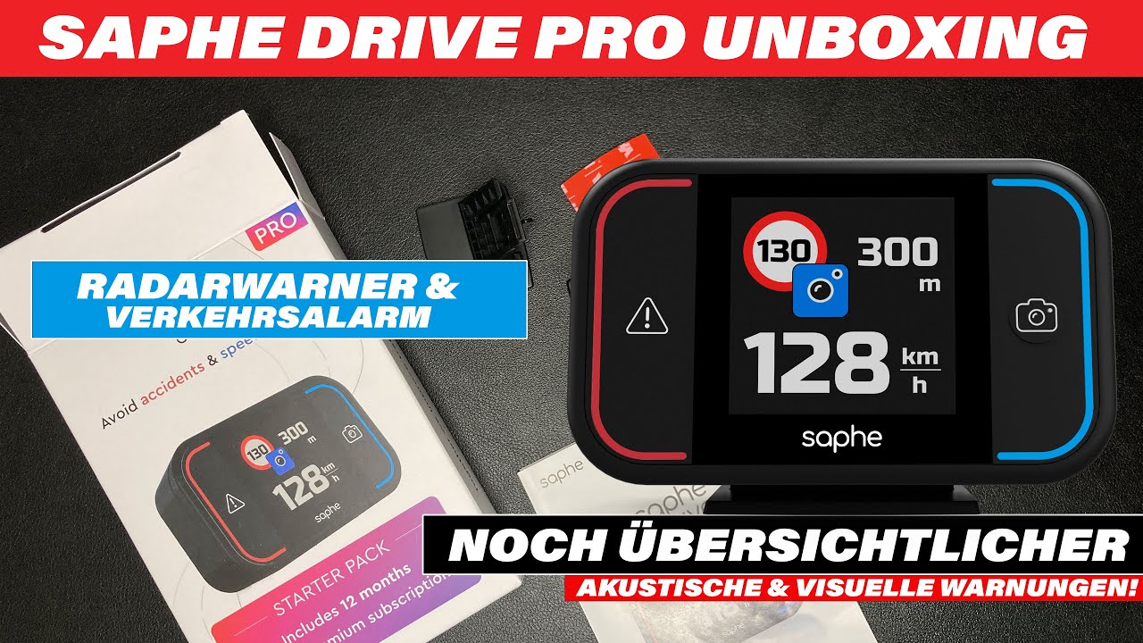 Saphe Drive Pro + Gratis Halterung Blitzerwarner für Auto| Daten von  Blitzer.de