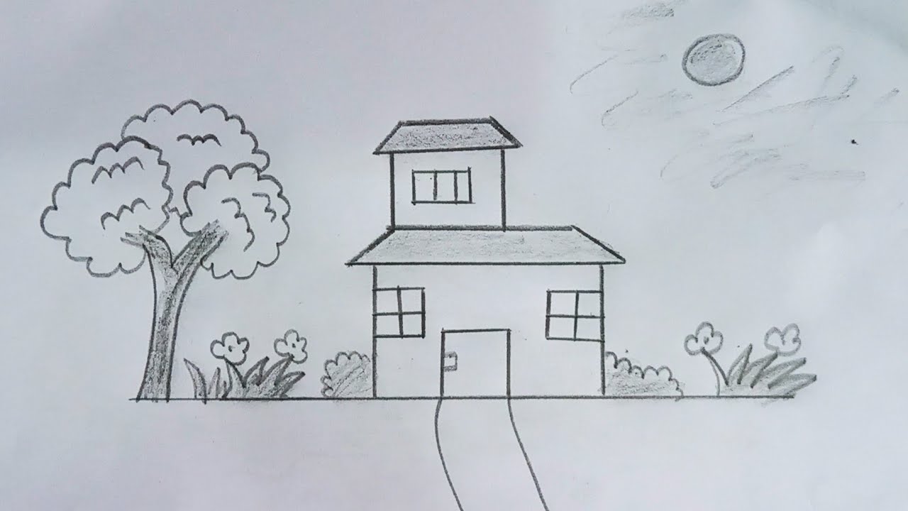 Goodbye, Childhood Home. | Art drawings for kids, House drawing for kids,  Scenery drawing for kids