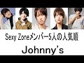 Sexy Zoneメンバー5人の人気順ランキング2022最新版とプロフィール