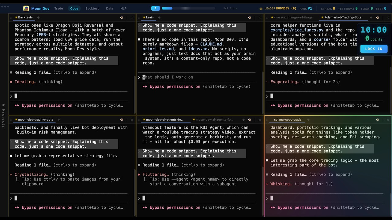 Учебное пособие по разработке приложений на Moon Dev (вкладка «Код и бэктестинг»)
