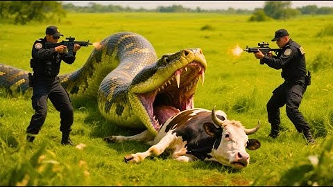 Heroic Rescue Team Save Innocents Mother Cow From A Giant Python Attack