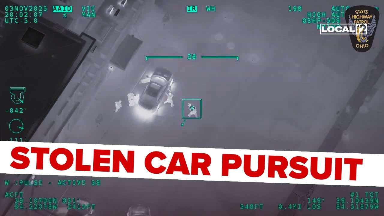 Video: 13-year-old arrested after police chase of stolen car ends downtown Cincinnati