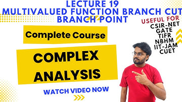 Multivalued function Branch point branch cut Riemann sheet ||Complex Analysis(complete Course|Lec-19