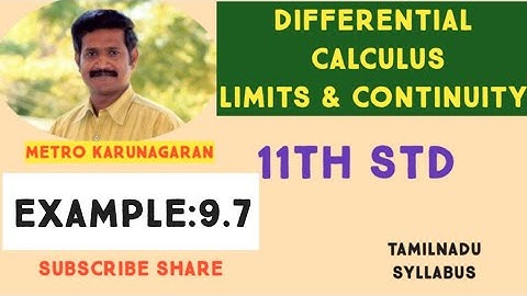 11th Std Maths Example 9.7 Calculate lim as x approaches 3 (x³-2x+6)