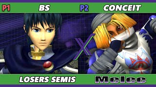 S@X 557 Losers Semis - BS (Marth) Vs. Conceit (Sheik) Smash Melee - SSBM