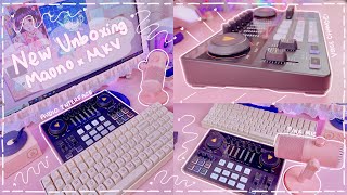 Unboxing Maono Microphone & Audio Interface | Voice Filter | Maono E2 & DM30 Pink Microphone 💖