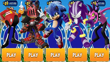Sonic Dash - Dragon Hunter Lancelot vs Movie Sonic vs Darkspine vs All Bosses Zazz Eggman