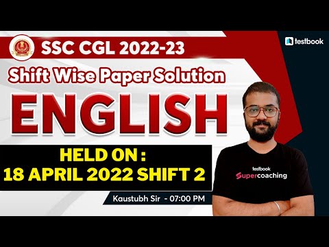 SSC CGL Previous Year Solved Paper English | Day 2 |SSC CGL English Solved Paper 2022 | Kaustubh Sir