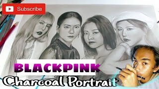 BLACKPINK REALISTIC DRAWING TIMELAPSE | Charcoal Portrait