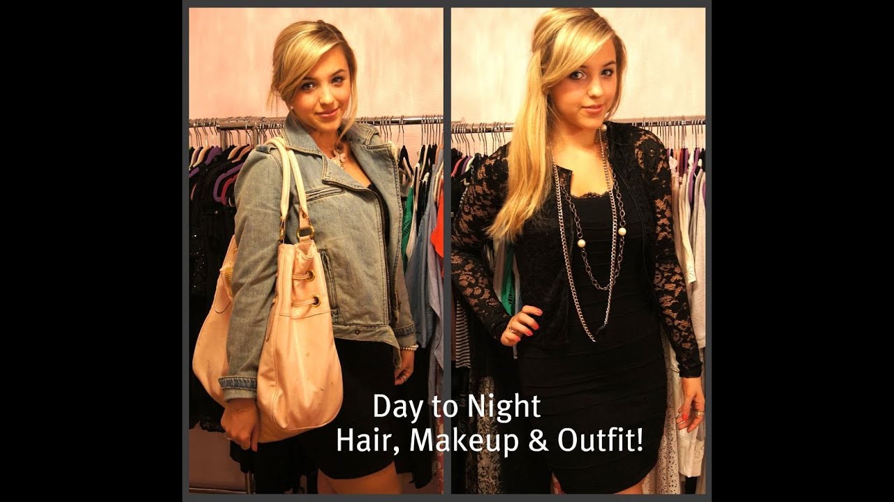 DAY TO NIGHT Hair, Makeup, and Outfit!