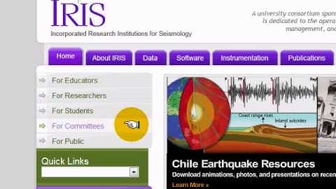 Tutorial sobre Navegación de IEB en español. (IRIS Earthquake Browser)