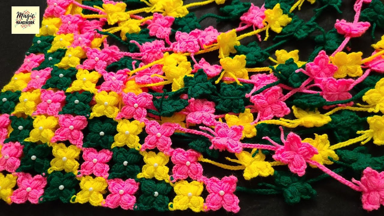 🦋तितली और फूलों वाला ऊन का तोरण, Woolen butterfly Toran, Gate ka Parda, Jhalar Design, Bandhanwar