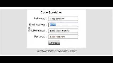 Watermark TextBox using JQuery