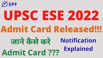 UPSC Engineering Services Examination 2022 || Mains Exam || Admit Card Updates ||