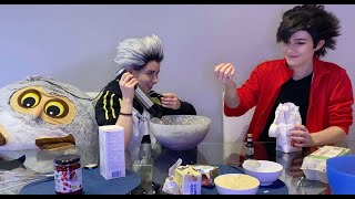 Blind baking with Kuroo and Bokuto (Haikyuu cosplay)