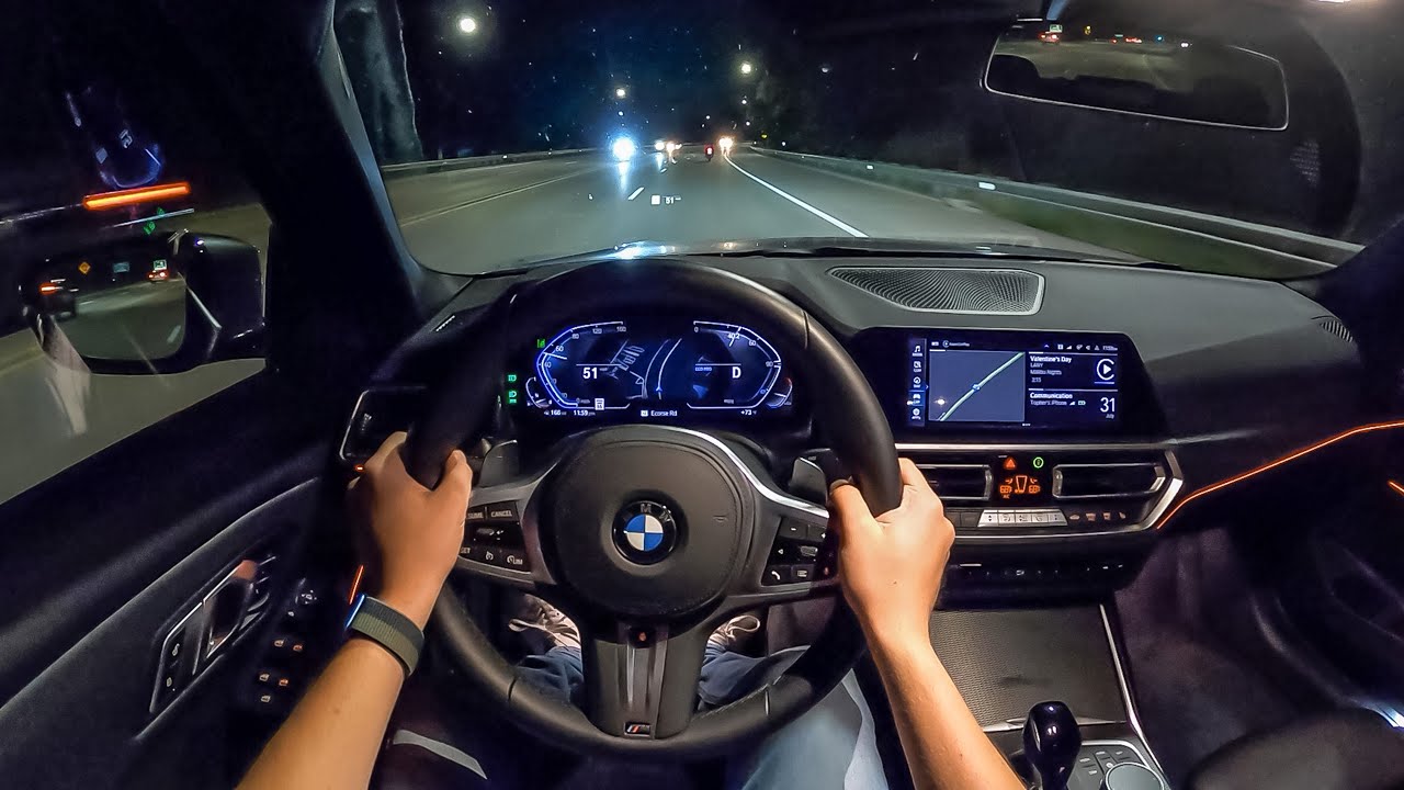 2022 BMW 330i xDrive POV Night Drive (Binaural Audio) YouTube