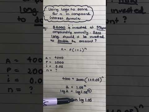 Using logs to solve for n in the compound interest formula - YouTube