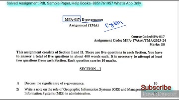 MPA 17 Solved Assignment 2023-24 | MPA 17 Solved Assignment 2024 In English | MPA 17 Assignment PDF