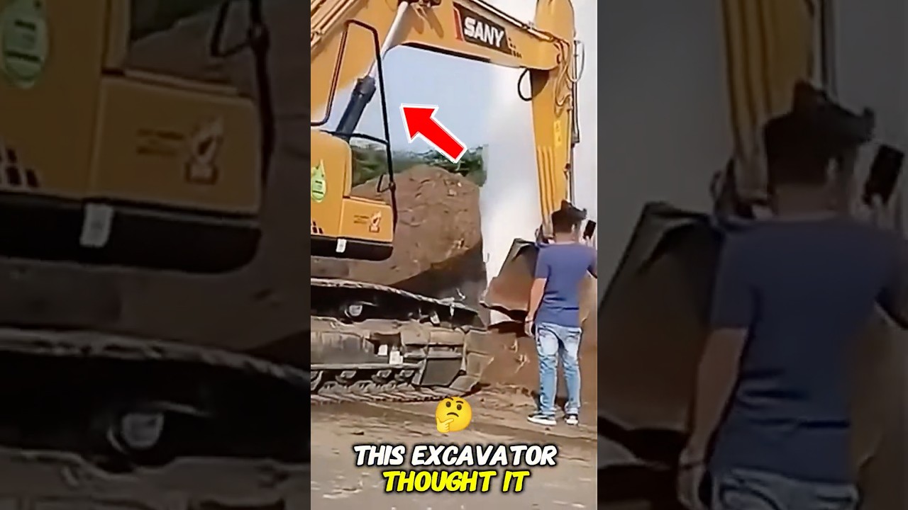 EXCAVATOR VS GEYSER!? 😱🤯 #ExcavatorFails #Shorts #MindBlown