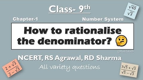 How to rationalise the denominator?  #class9 #maths #class9maths #rationalisation #ncert #cbse