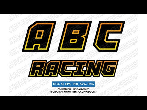 Racing Fonts Alphabet A - Z SVG Vector Cricut Cut File Png Eps Dxf ...