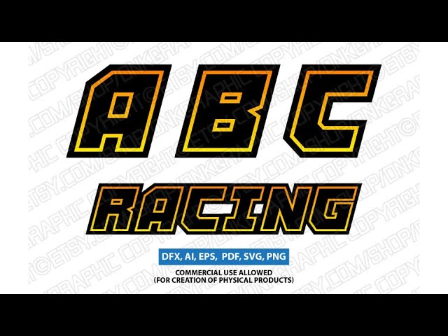 Motocross Supercross Racing Nascar Number Letter Font Alphabet SVG