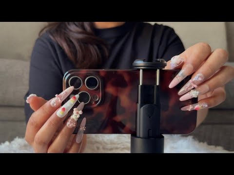 ASMR ♡ iPhone camera tapping, scratching, brushing - no talking 🌙