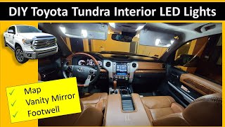 How to install Interior LED lights on a Toyota Tundra (Vanity Mirror, Dome, Footwell) Before / After