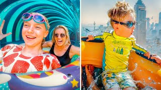 Boys vs Girls WATER SLIDES Gaby and Alex Family WATER PARK Challenge