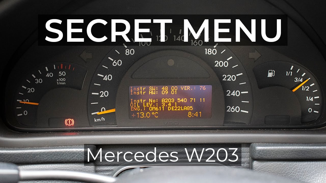 Mercedes Benz W203 Secret Menu Check Oil Level YouTube