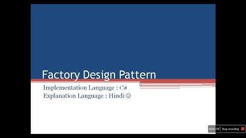 Factory design pattern in Hindi/Urdu