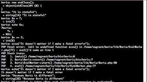 Boris: A Tiny Robust REPL for PHP