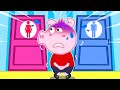 Peppy Funny Story About Toilet - Kids Learn Sharing | Peppy Family Kids Cartoon