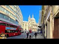 London Walk with Binaural Audio| Holborn to St. Pauls Cathedral [4K]|London Walk Tour
