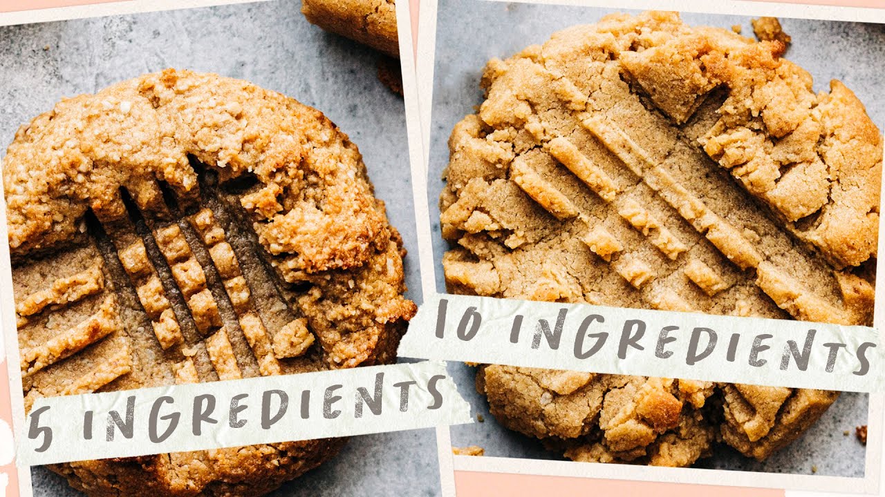 5 Ingredient vs. 10 Ingredient Peanut Butter COOKIES!