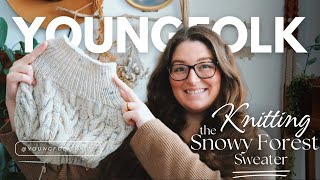 YoungFolk Knits: Knitting the Snowy Forest Sweater and adding short rows to the ribbing