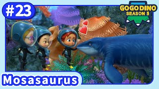 【GOGODINO S5】E23 Baby Mosasaurus | Dinosaurs for kids | Cartoon | Jurassic | Toys | Robot | Animal