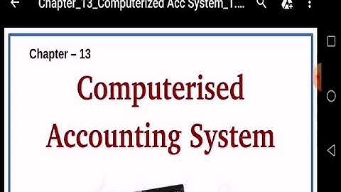 Plusone Accountancy Chapter 13 Computerised Accounting System