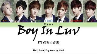 BTS (방탄소년단) - Boy In Luv (상남자) (Color Coded Lyrics 가사/Han/Rom/Eng)