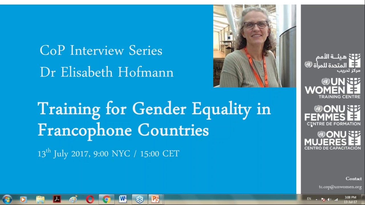 CoP Interview Series - Training for Gender Equality in Francophone Countries - English un women goodwill ambassador
